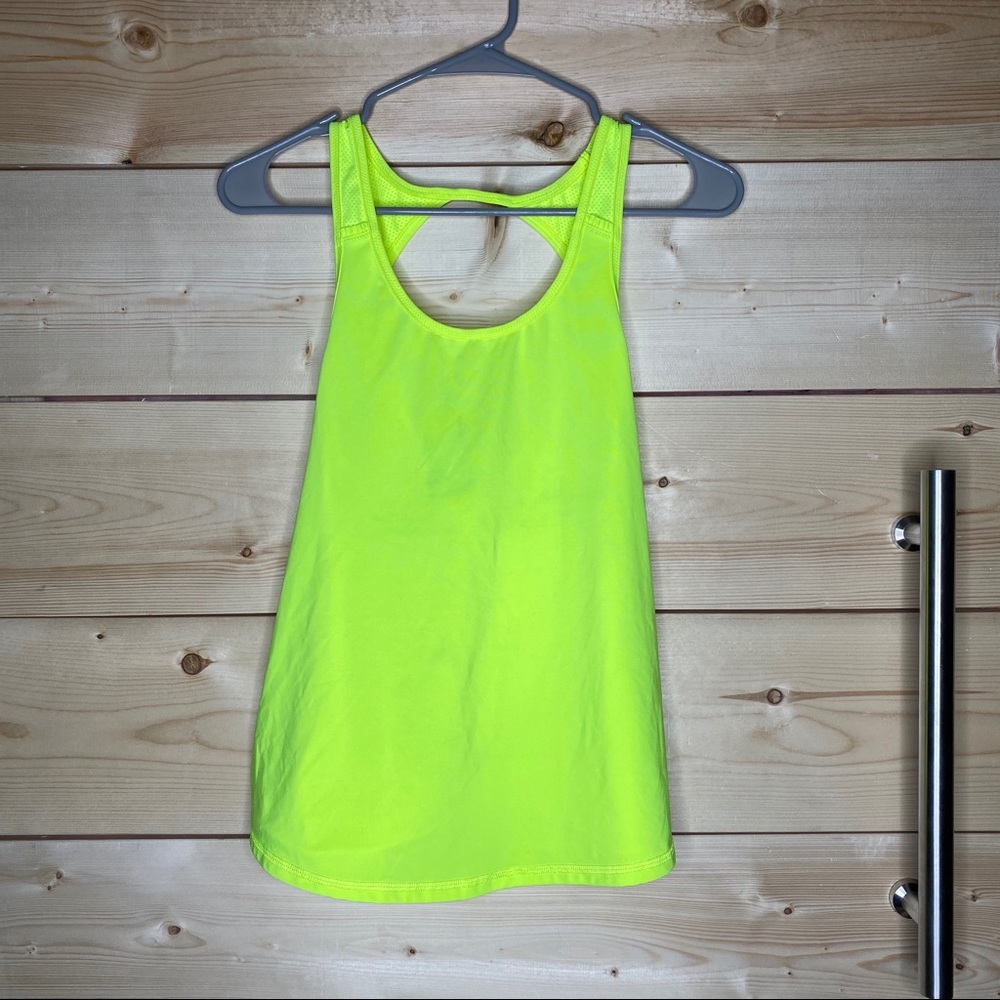 AE. Neon, criss cross open back workout tank